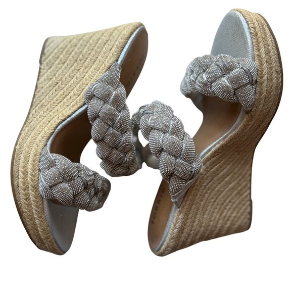 Torrid Silver Braided Strap Espadrille Wedge Sandals Women Size 10WW - Picture 3 of 8